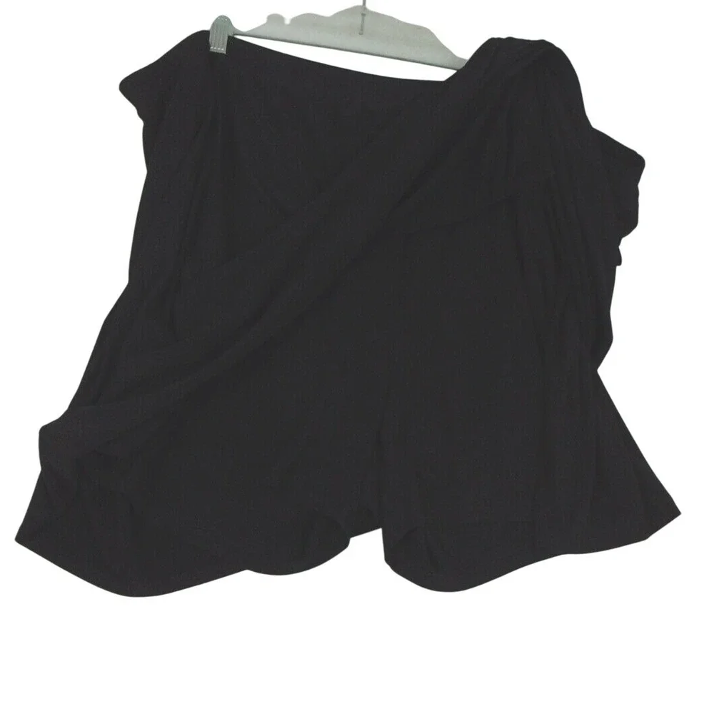 Susan Graver Size 3X Pull On Swim Skort Black‎ Stretch Elastic Waist Women's